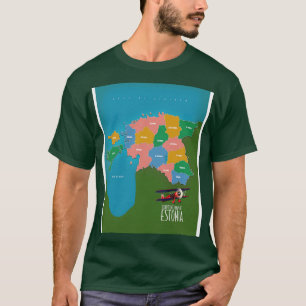 Camiseta Mapa ilustrado de Estonia