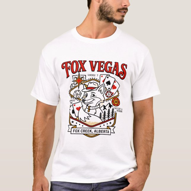 Camiseta Mapa Ilustrado de Fox Creek Alberta Canadá (Anverso)