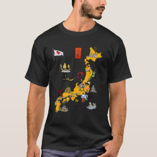 Camiseta Mapa ilustrado de la principal ciudad de los monum