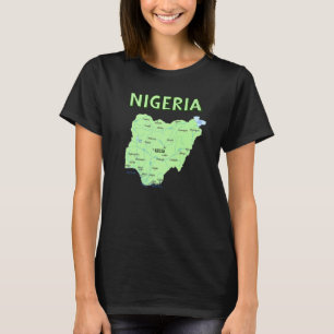Camiseta Mapa Ilustrado De Las Principales Ciudades De Nige