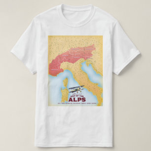 Camiseta Mapa ilustrado de los Alpes