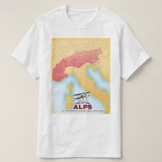 Camiseta Mapa ilustrado de los Alpes