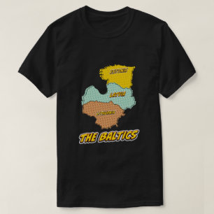 Camiseta Mapa ilustrado de los Estados Bálticos al estilo P