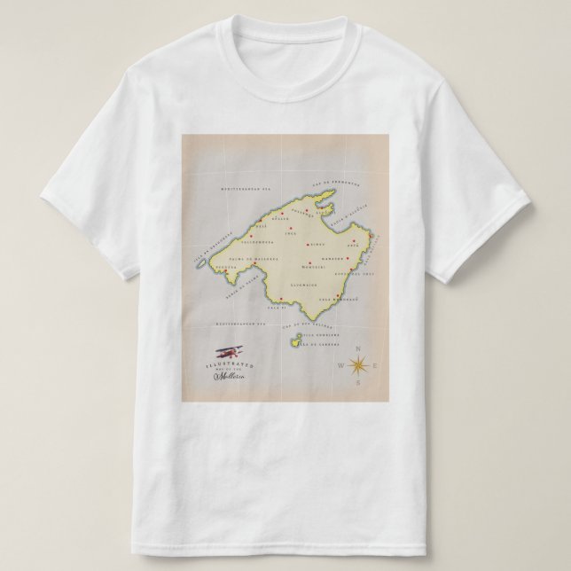 Camiseta Mapa ilustrado de Mallorca (Diseño del anverso)