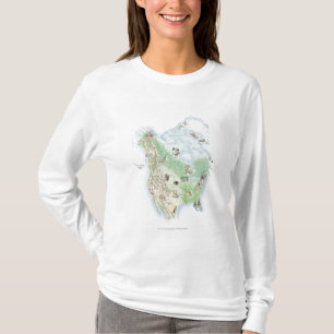 Camiseta Mapa ilustrado de Norteamérica