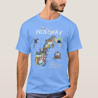Camiseta Mapa ilustrado de Noruega