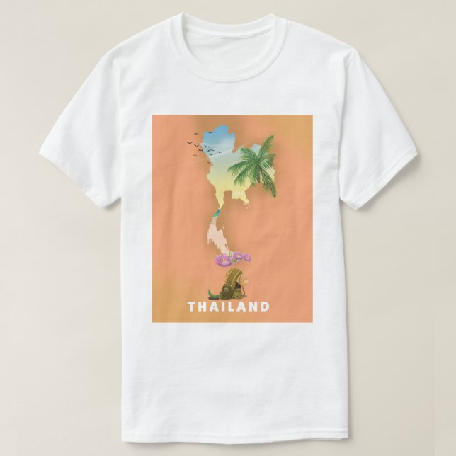 Camiseta Mapa ilustrado de Tailandia (Diseño del anverso)