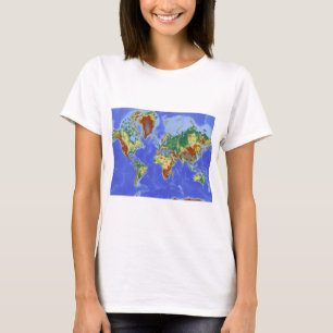 Camiseta Mapa internacional de la geografía mundial