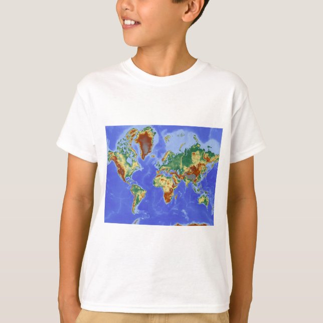 Camiseta Mapa internacional de la geografía mundial (Anverso)