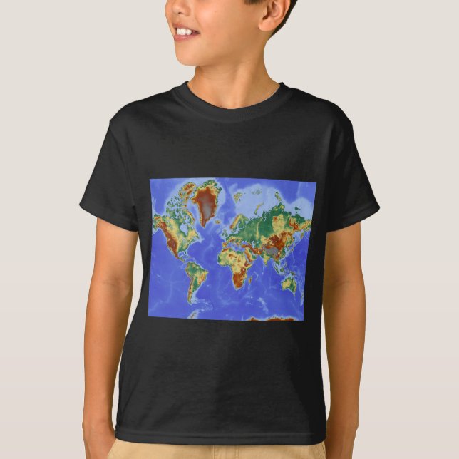 Camiseta Mapa internacional de la geografía mundial (Anverso)