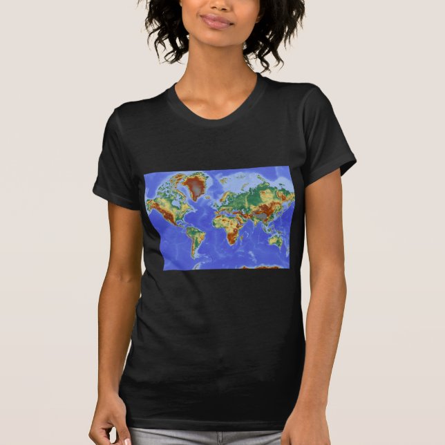 Camiseta Mapa internacional de la geografía mundial (Anverso)