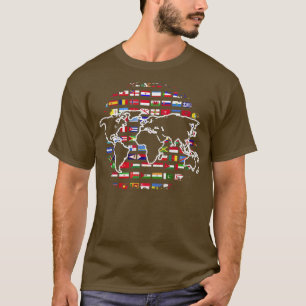 Camiseta Mapa internacional viajando por la obra de caricat