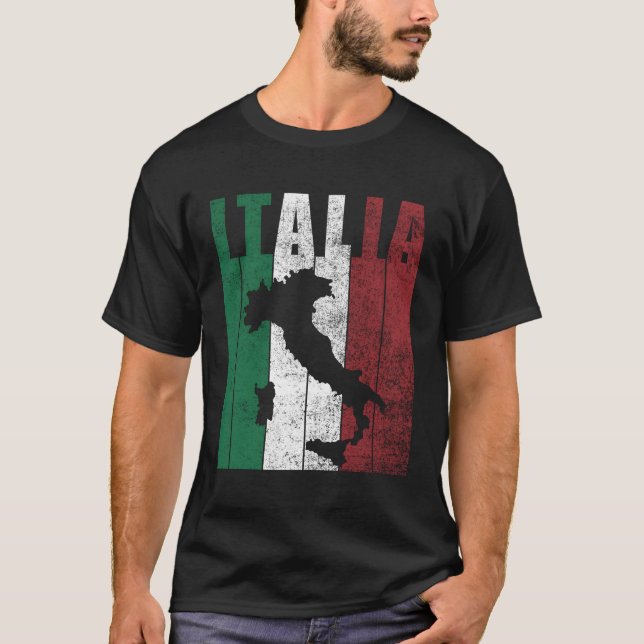Camiseta Mapa italiano Bandera italiana Patrimonio italiano (Anverso)