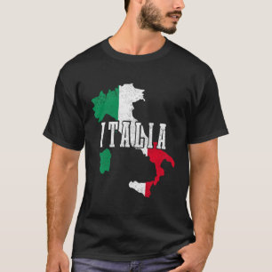 Camiseta Mapa italiano Orgullo de la bandera italiana
