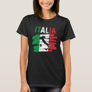 Camiseta Mapa italiano patriótico de raíces europeas viajer