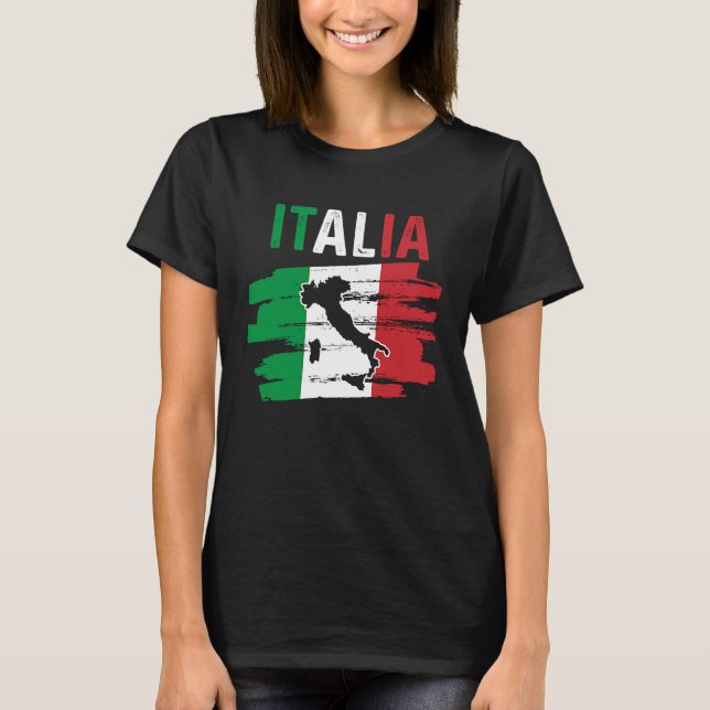 Camiseta Mapa italiano patriótico de raíces europeas viajer (Anverso)
