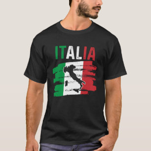 Camiseta Mapa italiano patriótico de raíces europeas viajer