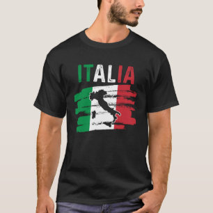 Camiseta Mapa italiano patriótico de raíces europeas viajer