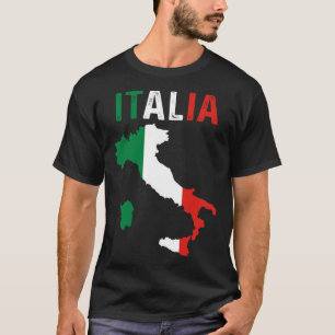 Camiseta Mapa italiano patriótico de raíces europeas viajer