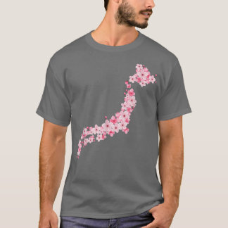 Camiseta Mapa japonés del mapa Sakura