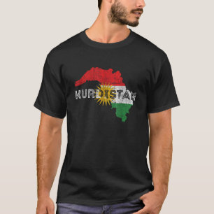 Camiseta Mapa Kurdo y Bandera Recuerdo Kurdistán Angustiado