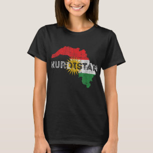 Camiseta Mapa kurdo y recuerdo de la bandera - Kurdistán an
