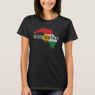 Camiseta Mapa kurdo y recuerdo de la bandera - Kurdistán an