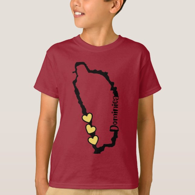 Camiseta mapa lindo de dominica (Anverso)