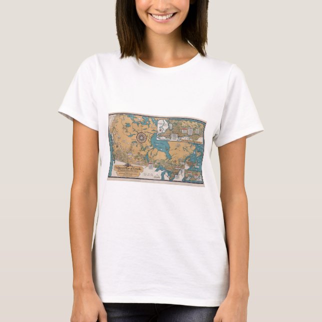 Camiseta Mapa literario vintage de Canadá (Anverso)
