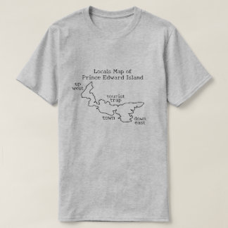 Camiseta Mapa local de la isla del Príncipe Eduardo