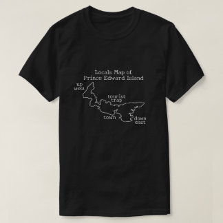 Camiseta Mapa local de la isla del Príncipe Eduardo