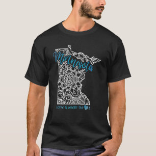 Camiseta Mapa Mandala del Estado de Minnesota Mn EE. UU. Am