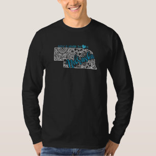 Camiseta Mapa Mandala del Estado de Nebraska Ne Estados Uni