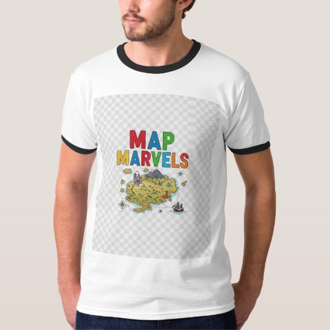 Camiseta Mapa Maravillas. (Anverso)