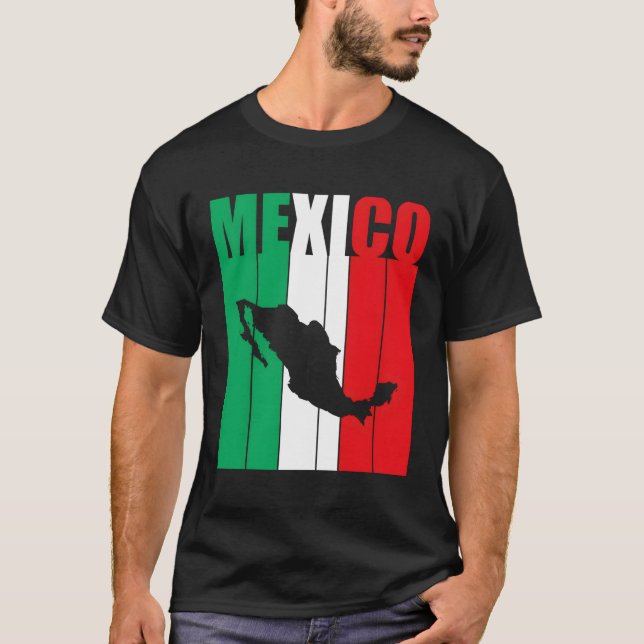 Camiseta Mapa mexicano con bandera de México Banderas de Mé (Anverso)