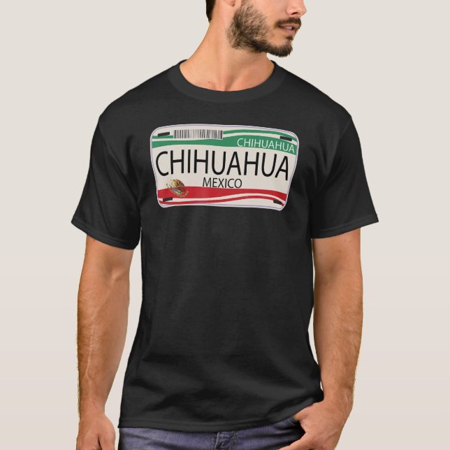 Camiseta Mapa mexicano de licencias de Chihuahua (Anverso)