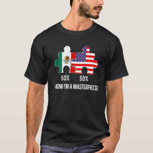 Camiseta Mapa mexicano de media bandera mexicana medio amer