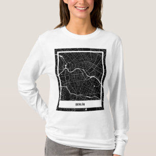 Camiseta mapa minimalista Berlín - Negro-blanco