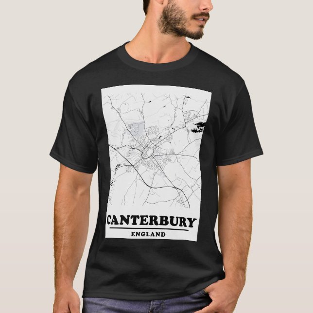 Camiseta Mapa minimalista de Canterbury (Anverso)