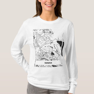 Camiseta mapa minimalista Granada - Blanco-negro