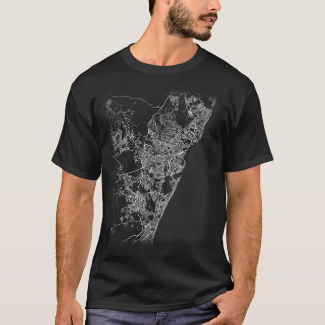 Camiseta Mapa mínimo de la ciudad de Recife (AMPLIACIÓN DE (Anverso)
