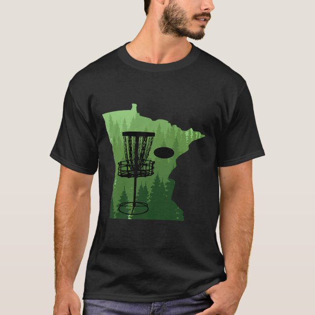 Camiseta Mapa Minnesota Disc Golf Jugador Frisbees Disc Gol (Anverso)