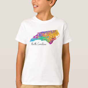 Camiseta Mapa moderno de Carolina del Norte