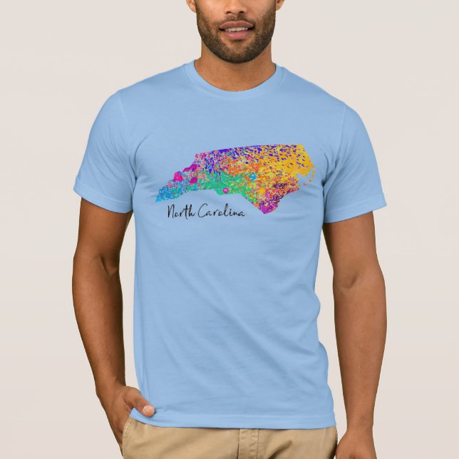 Camiseta Mapa moderno de Carolina del Norte (Anverso)