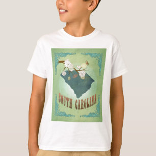 Camiseta Mapa moderno del estado del vintage de Carolina