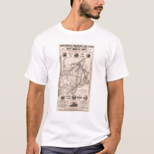 Camiseta Mapa Montreal y línea de aire de Boston