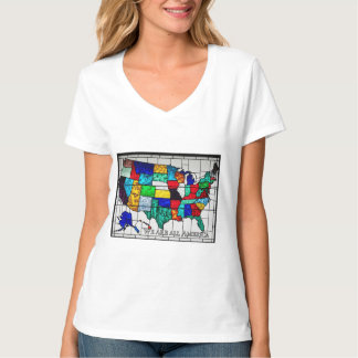 Camiseta Mapa multicolor de Estados Unidos que representa a