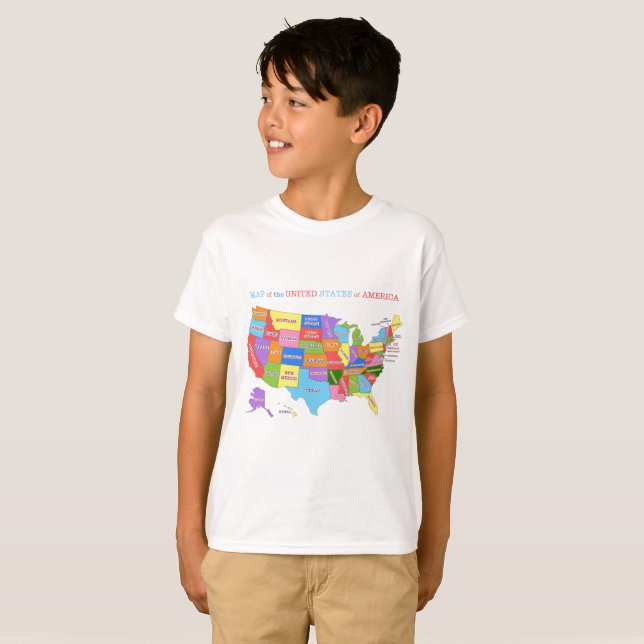 Camiseta Mapa multicolor de los Estados Unidos (Anverso completo)