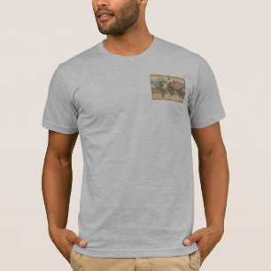 Camiseta Mapa Mundial 1780 Planisferio Antiguo de Bonne