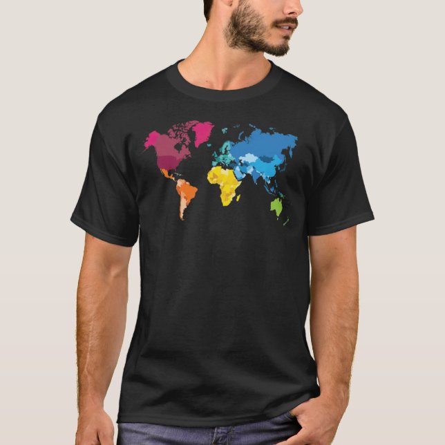 Camiseta Mapa mundial (1) cumpleaños (Anverso)